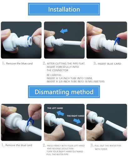 3/4" Female Thread Straight to 1/4" OD Push-to-Connect, RO Water Filter Hose Connector, Pre-Purifier & Water Purifier Plastic Adapter (3-Pack) - style: 1/4” Tube to 3/4” Female Thread