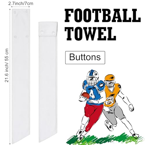Fanfanwin 6 Pcs Football Towels with Buttons Quick Dry Sports,White | Button Design Prevents Slipping, Quick Dry Basketball Workout, Lightweight Sweat Absorbent Towels Athletes Gym Training Use - color: White
