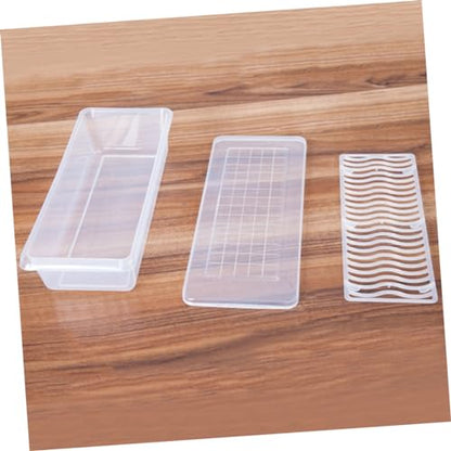 Ciieeo Plastic Refrigerator Storage Boxes 2pcs Rectangular Food Sealing Crisper for Meat Fish Produce Fresh Preservation