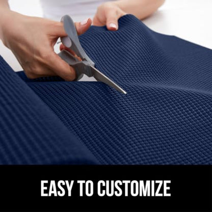 GORILLA GRIP powerGRIP Drawer Shelf and Cabinet Liner, Thick Strong Hold, Non-Adhesive Liners Protect Kitchen Cabinets and Cupboard, Bathroom Drawers, Easy Install, Breathable Mat, 12" x10', Navy Blue - color: Navy, style: 12" x 10'