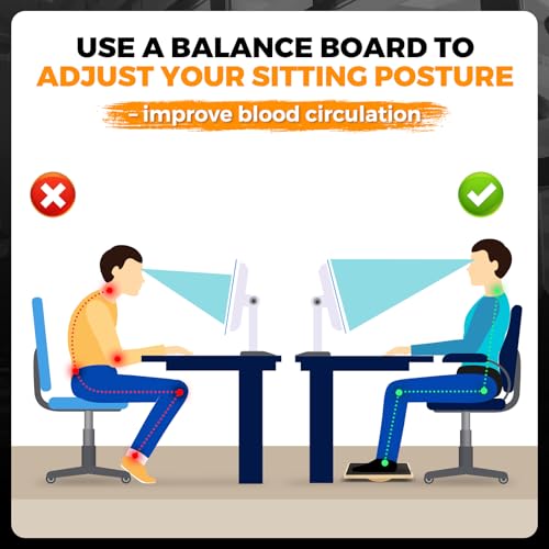 Wooden Rocker Balance Board for Adults Anti-Slip 350LBS Balance Trainer for Standing Desk, Physical Therapy & Core Strength – Durable Wooden Rocker Board for Office & Rehab - size: 180 degrees