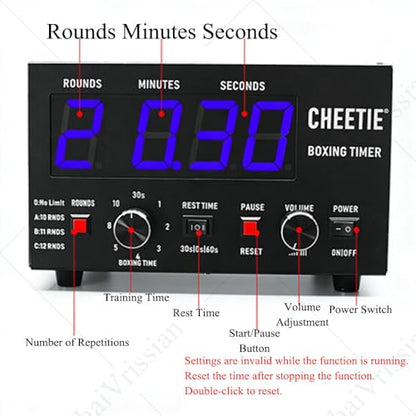 Boxing Interval Timer,Professional Gym Timer with LED Display,Selectable Training Time & Cycle Repetitions,Adjustable Sound,for Muay Thai,MMA,Kickboxing Green - color: Green