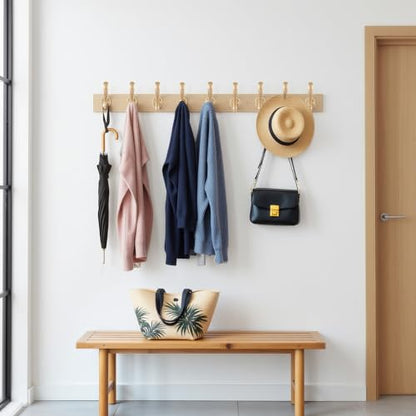 10 Pack Coat Hooks Wall Mount Heavy Duty Utility Retro Double Hooks for Hanging Coats,Hat, Towel, Key, Robe, Scarf, Bag, Cap (Gold) - color: 10 Pack-Gold