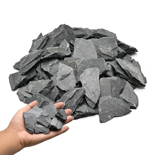 Natural Rocks Slate Stone 1-2.5 Inches Decorative Stones for Miniature Landscaping,Fairy Gardens,Bonsai,DIY Crafts,Aquariums & Reptile Terrariums-1lb