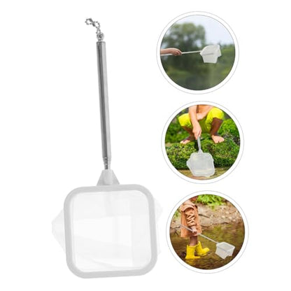 Mikikit Portable Stainless Steel Fish Catch Net with Extendable Handle for Aquarium Escapeproof Design for Fish and Shrimp Small Fishing Net for Aquatic