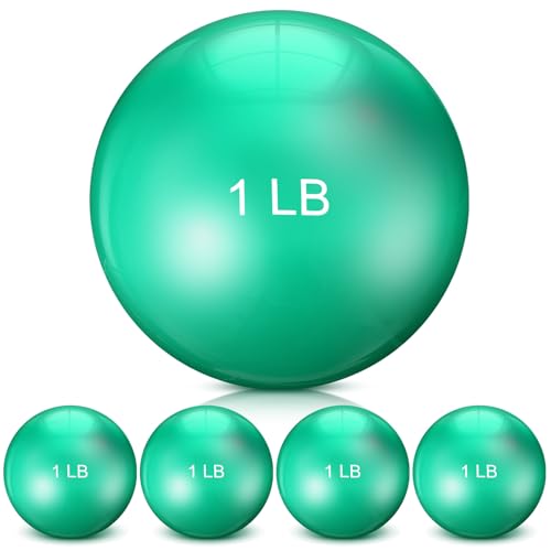 Seenelling 4 Pcs Weighted Toning Balls, Soft Medicine Balls, 1/2 lb - color: Green, style: 1 lb