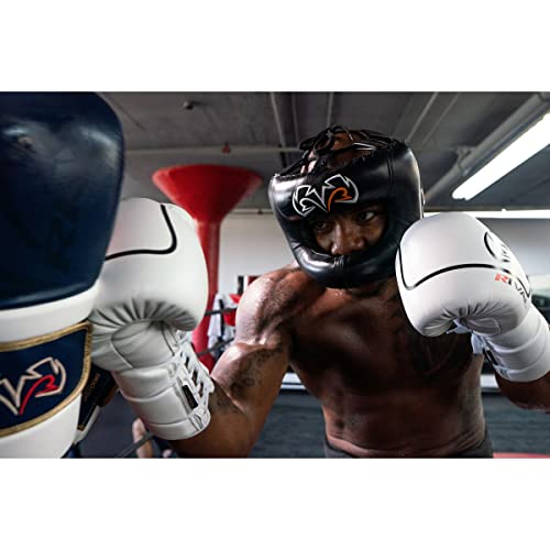 RIVAL Boxing RHGFS3 Face-Saver Sparring Headgear - Wide Eye Opening, Premium Leather, and Thermoplastic Inner Frame - color: Red, size: Small-Medium