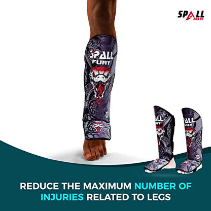 MMA Shin Instep Pad Kick Thai Pad Kick Boxing Guard Protector Leg Foot Guard(Grey Black-XS)