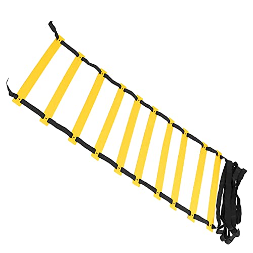 Gavigain Polypropylene Training Agility Speed Ladder Stairs Footwork for Soccer Fitness Accessory - color: black rope