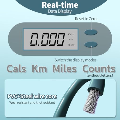 Jump Rope With Counter - Cordless Ropeless Skipping for Fitness Training - Speed Rope With Digital Handle for Exercises - Men, Women and Kids - Wireless Indoor Outdoor