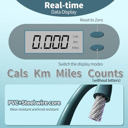 Jump Rope With Counter - Cordless Ropeless Skipping for Fitness Training - Speed Rope With Digital Handle for Exercises - Men, Women and Kids - Wireless Indoor Outdoor