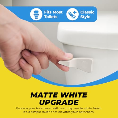 Qualihome Toilet Tank Flush Lever Replacement for American Standard (28 Degree Angle Arm, White) - style: 28 Degree Angle Arm, White