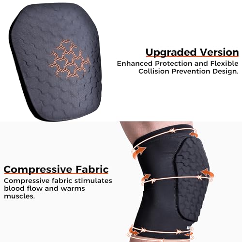 COOLOMG Basketball Knee Pads for Kids Youth Adult - color: Black New, size: X-Large