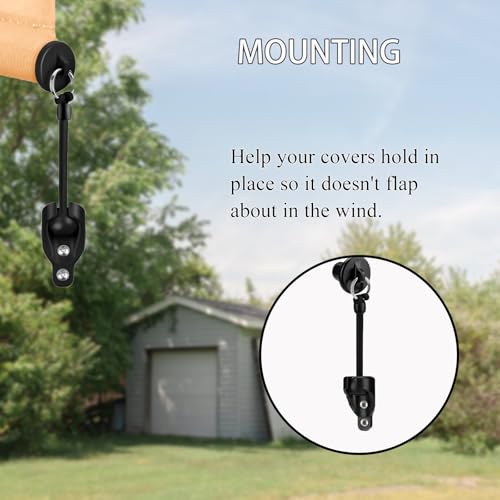 Coolaroo Outdoor Roller Shade Replacement Parts Universal Blind Brackets & End Caps for Shade Mounting Hardware Kit（2set，Black） - color: Black