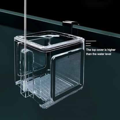 Fish Breeding Box, Acrylic Fish Isolation Box Hanging Aquarium Hatchery Tank for Freshwater Seawater Fish Tank Aquarium