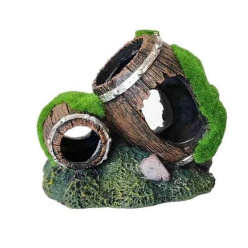 Natural Lookings Artificial Moss Barrels Landscape Decors for Aquariums Hideouts Accessory for Fish Shrimp Fishtanks Ornament