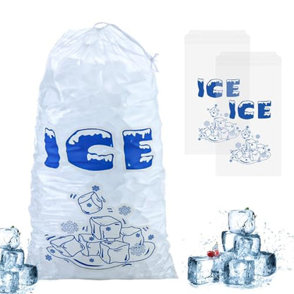 150 Pack Ice Bags 5lb with Drawstring Ice Bags for Ice Machine Thick Plastic Bags for Ice Reusable Ice Storage Bags Portable Heavy-Duty Ice Cub Bags for Freezer, 5LB - style: 5 lb