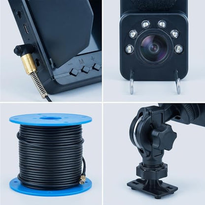 Underwater Fishing Camera with Infrared Night Vision, 8000mAh Battery, IP67 Waterproof Portable Fish Finder for Ice Fishing, Kayak, Boat, River & Lake
