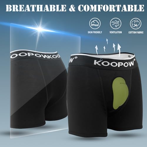 KOOPOW Youth Boys Compression Shorts with Soft Protective Athletic Cup - color: 0201-black(2-pack), size: Medium