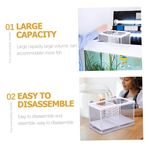 HEMOTON Fish Tank Isolation Net Breeding Box for Betta and Guppy Fry Transparent Aquarium Incubator Removable Divider Protects Newborns from Adult Fish for Shrimp Hatchery