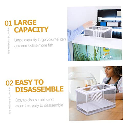 HEMOTON Fish Tank Isolation Net Breeding Box for Betta and Guppy Fry Transparent Aquarium Incubator Removable Divider Protects Newborns from Adult Fish for Shrimp Hatchery