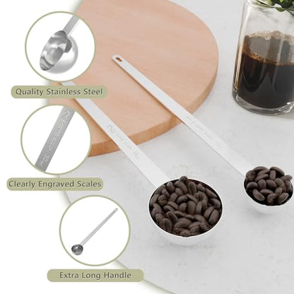 1PCS 1 Teaspoon Coffee Scoop, 9" Long Handle Measuring Spoon, 1tsp (5 ml) Stainless Steel Scooper