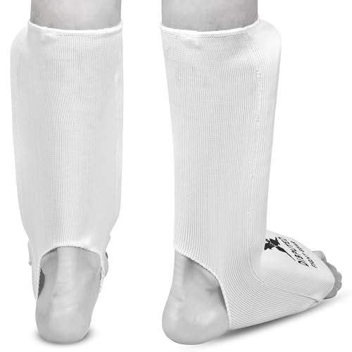 XD Elastic Cloth Shin Instep, Professional Training MMA Muay Thai Kickboxing Sparring Boxing Leg & Foot Protection for Kids and Adults 2X - size: X-Small