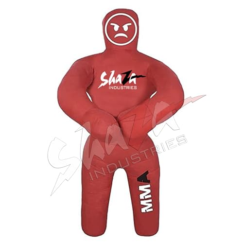 Shaza Grappling Kids Dummy for Fitness & Training, Pose, Strike & Throw Wrestling Dummy for 100cm. Punching Dummy for MMA, Jiu-Jitsu, Judo, Karate & Wrestling Practice & Sparring - color: Red