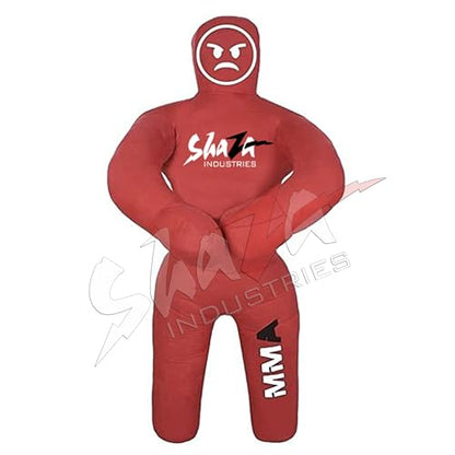 Shaza Grappling Kids Dummy for Fitness & Training, Pose, Strike & Throw Wrestling Dummy for 100cm. Punching Dummy for MMA, Jiu-Jitsu, Judo, Karate & Wrestling Practice & Sparring - color: Red