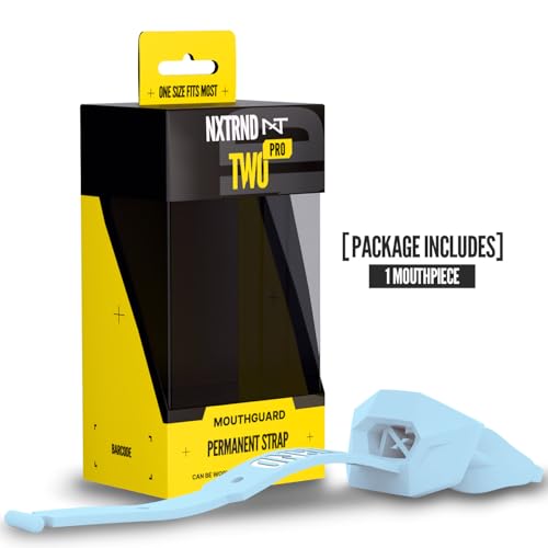 Nxtrnd Two Pro Football Mouth Guard, Permanent Strap, Fits Adult & Youth (Columbia Blue) - color: Columbia Blue Pro
