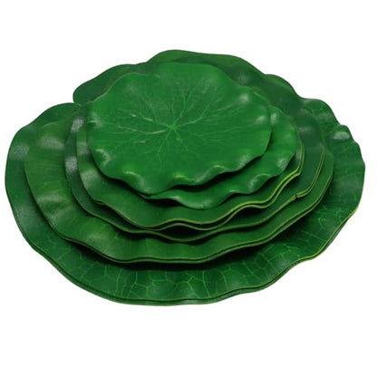 10Pcs Artificial Lily Pads, 5 Different Sizes Floating Foam Lotus Leaves Realistic Water Lilies Pad, Foliage Pond Decor for Ponds/Koi Fish Pool Patio Aquarium(4"、5"、6"、7"、8.7") - size: 4"、5"、6"、7"、8.7"