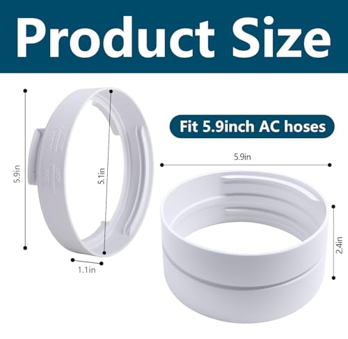 5.9 Inch Portable Air Conditioner Exhaust Hose Coupler Mobile Air Conditioning Accessories for AC Exhaust Hose Coupler Extension (White Circular) - color: White Circular