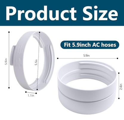 5.9 Inch Portable Air Conditioner Exhaust Hose Coupler Mobile Air Conditioning Accessories for AC Exhaust Hose Coupler Extension (White Circular) - color: White Circular