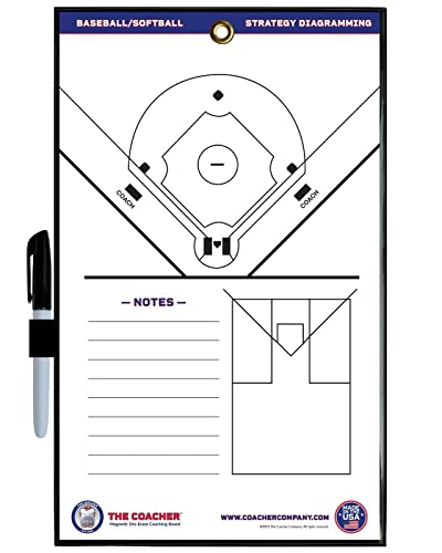 The Coacher Premium Magnetic Baseball Softball Line-Up Board - Made in the USA