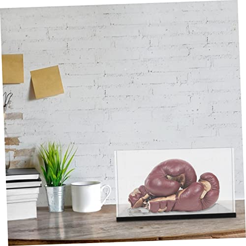 Acrylic Boxing Glove Display Box Storage Rack for Figurines Black