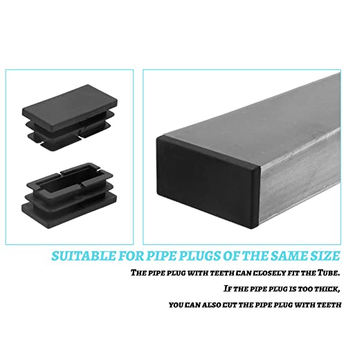 Piutouyar Rectangular Tubing End Caps, Plastic Plug Insert, Black End Cap for Tube Hole Insert, Fences, Furniture Non-Slip Protection (40mm x 20mm / 1.57 Inch x 0.79 Inch),20Pcs - size: 40 x 20mm / 1.6 x 0.8"-20Pcs