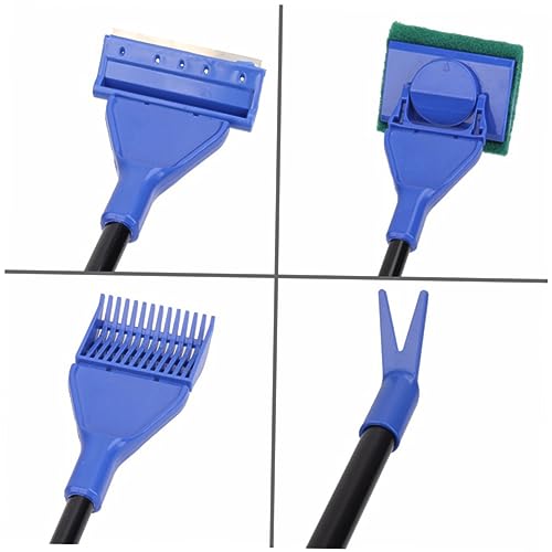 Happyyami Five One Fish Tank Cleaning Kit Handle Detachable Brushes Safe for Essential Aquarium Maintenance Tools in