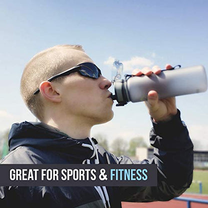 Embrava Sports Water Bottle (17oz, Pure Blue) Fast Flow Flip Top Lid - color: Pure Blue, size: 17 Ounces