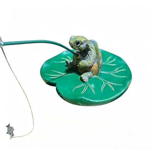 Resin Turtle Aquarium Decoration – Lily Pad Fish Tank Ornament for Betta, Shrimp, Nano Tank and Aquatic Landscape Display