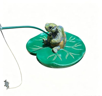 Resin Turtle Aquarium Decoration – Lily Pad Fish Tank Ornament for Betta, Shrimp, Nano Tank and Aquatic Landscape Display