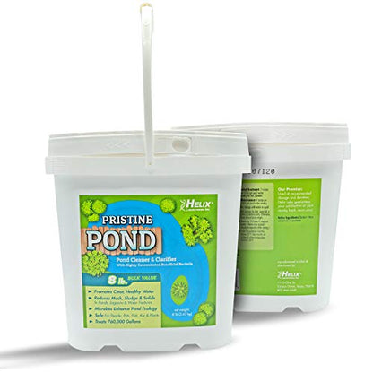 Pond Cleaner & Clarifier - Outdoor Pond Treatment to Remove Muck & Sludge with Natural Pond Bacteria for Clear Water in Outdoor Ponds, Safe for Live Koi Fish & Water Plants - 8lbs, Treats 760k Gallons