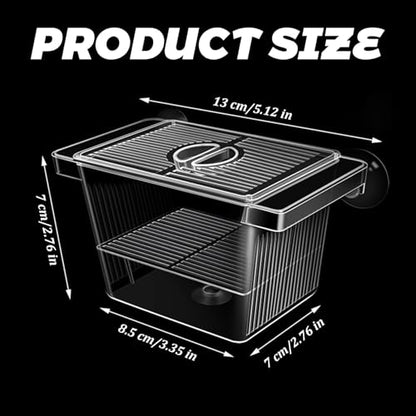 Fish Breeding Box, Transparent Insulation Breeder Box for Fish Tank, Detachable Plastic for Babies Shrimp (5x3x3 inch)