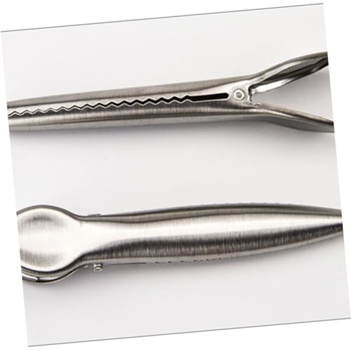 Cabilock 4pcs Multi-Functional Food Containers Lids Sealing Clips Stainless Steel File Clip Office Home Fixing Clamp