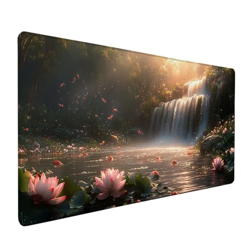 Flower Mouse Pad, Fish Extended Large Desk Mat 24x12in, Gaming Mouse Pad with Non-Slip Rubber Base, Stitched Edges Mousepad Waterproof, Computer Desk Accessories, Keyboard Mat, for PC, Gaming 0-5430 - color: Flower6, size: 24x12in