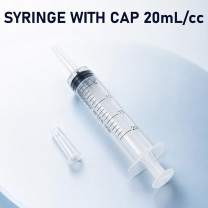 10 Pack 20ml Syringe for Liquid - Large Plastic Syringes Without Needle for Food Thick Liquids and Irrigation Water, Lip Gloss Filling,Measuring ( 10 Pack 20 ml / cc )