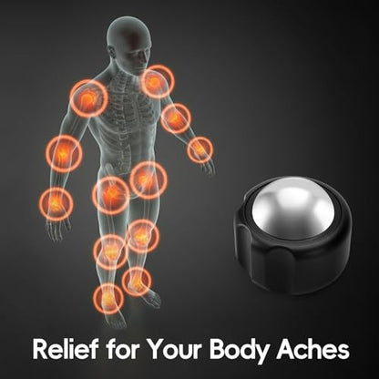 Cold Massage Roller Ball Ice Roller for Muscle Recovery-Black - color: Black