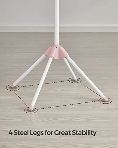 SONGMICS Clothes Drying Rack, 61.6-Inch Drying Rack, 3 Rotatable Arms - color: Pink + White, style: 1-Tier