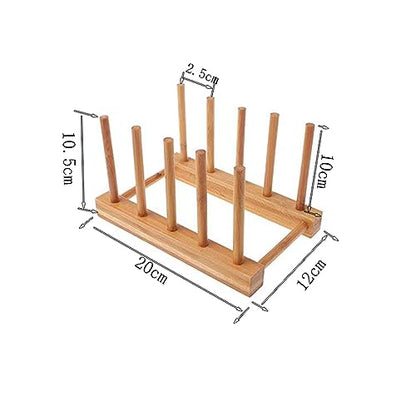 YWSHF Bamboo Wooden Dish Rack Dishes Drainboard Drying Drainer Storage Holder Stand Kitchen Cabinet Organizer for Dish/Plate/Bowl/Cup/Pot Lid/Book