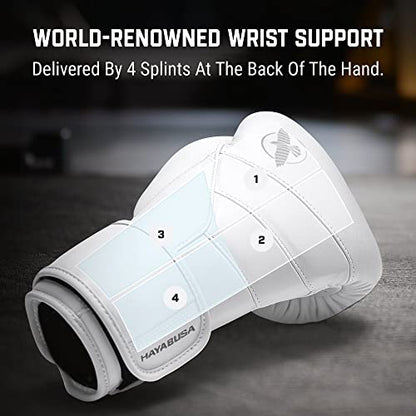 Hayabusa T3 Kanpeki Leather Boxing Gloves - color: White, size: 12oz