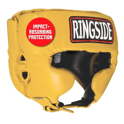 Ringside Competition-Like Boxing Headgear with Cheeks - color: Gold, size: Medium